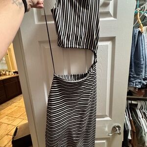 Black and White Striped Dress
